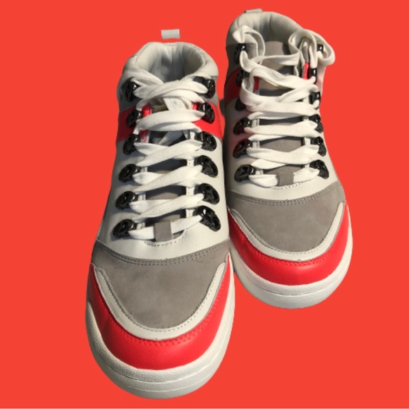 SALE!!! Vince Camuto High Top Mixed Material Sneakers - Picture 3 of 10